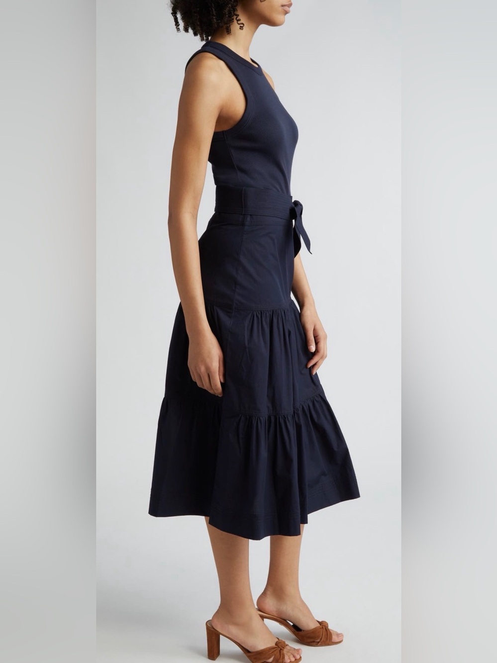 Veronica Beard Austyn Belted Sleeveless Dress - Picture 3 of 11
